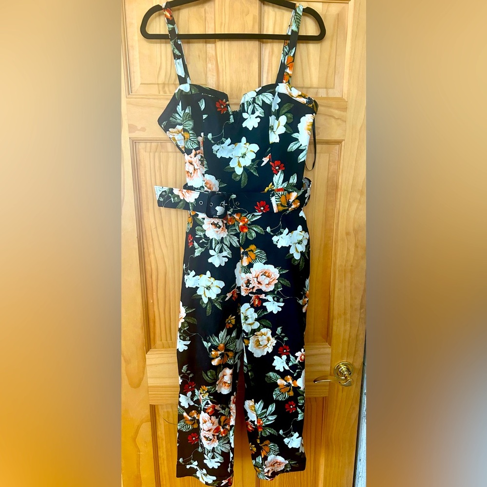Studio F (Colombian brand) Black/Floral Jumpsuit - Size 6